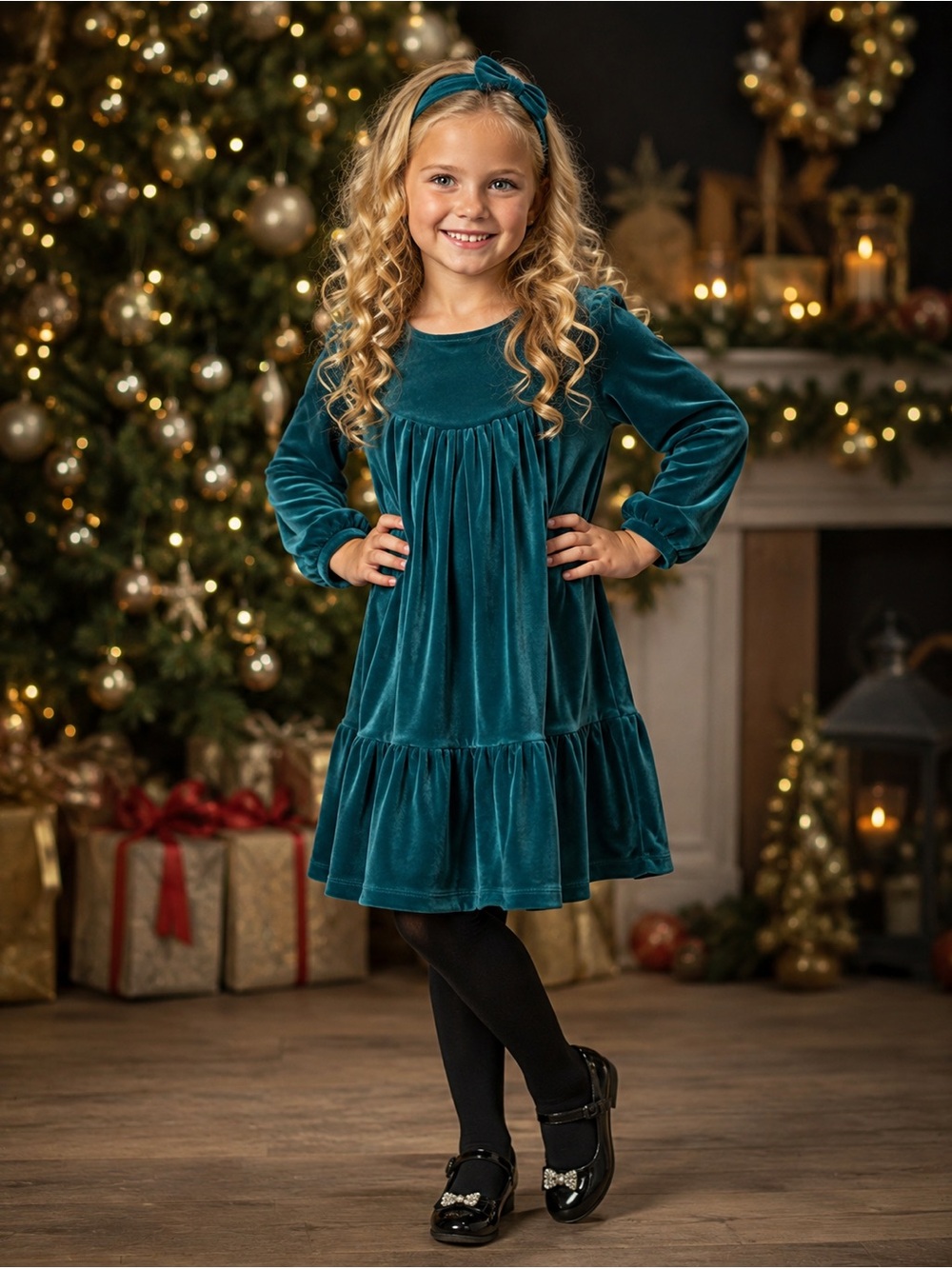 Tea Velour Dress